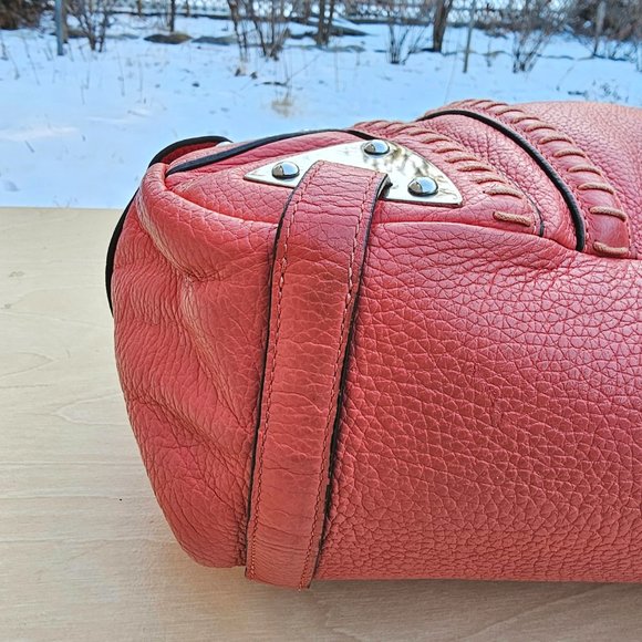 Cromia Womens Pink Pebble Leather Shoulder Bag, Made in Italy, Pre-owned - Picture 9 of 16